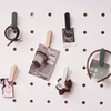 Wooden hole board metal clip storage photo poster display