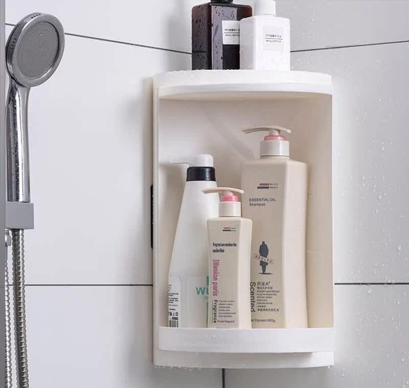 Bathroom Cabinet 360 Degree Rotating Triangle Shelf Kitchen - 图1