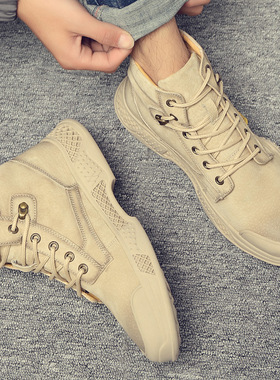 马丁靴男Retro men's desert military boots复古男士沙