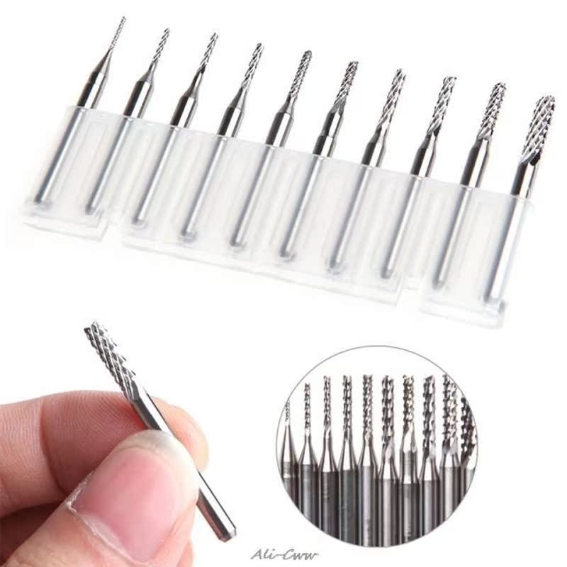 10Pcs 1/8'' 0.8-3.175mm Drill Bits Engraving Cutter - 图0