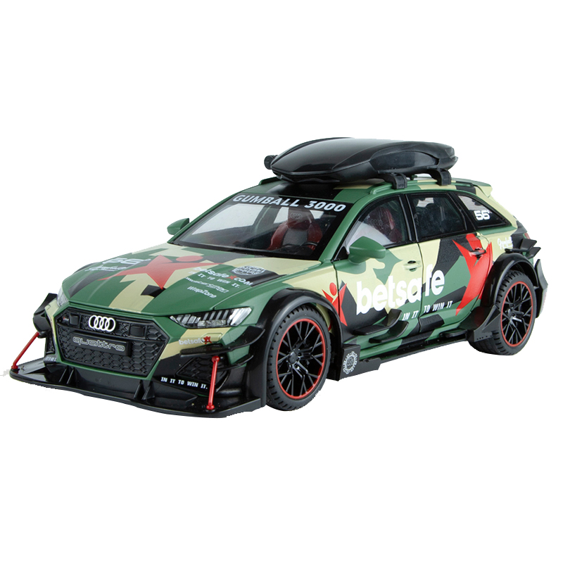 1:24澳迪rs6模型改装赛道版仿真合金跑车瓦罐车男孩玩具摆件车模 - 图3