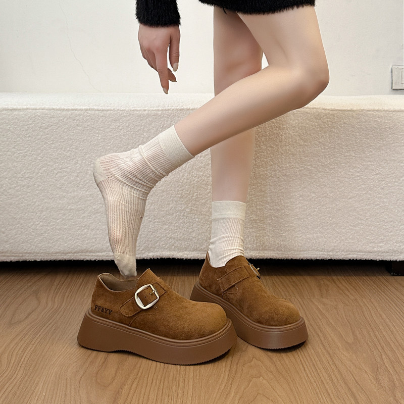 小个子厚底增高勃肯鞋女鞋子爆款2026新款春季复古一脚蹬乐福单鞋,淘宝优惠券,粉丝福利购,淘宝优惠卷