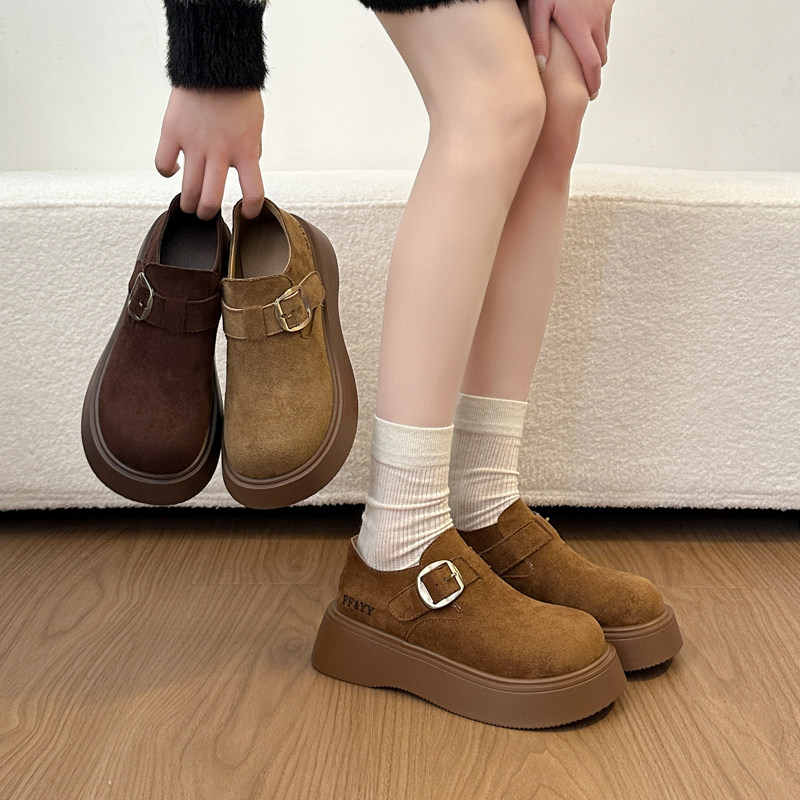小个子厚底增高勃肯鞋女鞋子爆款2026新款春季复古一脚蹬乐福单鞋,淘宝优惠券,粉丝福利购,淘宝优惠卷