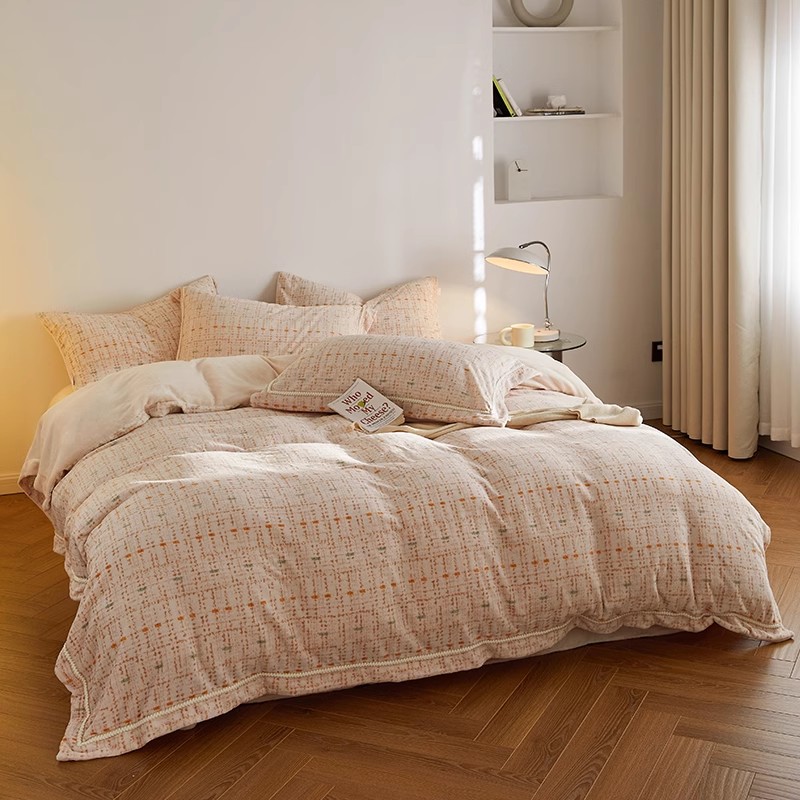 多喜爱牛奶绒三件套床上用品秋冬加厚保暖双面暖暖绒套件单人学生 - 图1