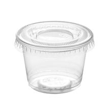MONGKA 1 OZ 100 Cups With the Lids Plastic Disposable Portion C