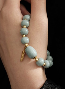 知瓷[吉光片羽]汝瓷素珠手串原创小众中国风文玩汝窑女款中式手链