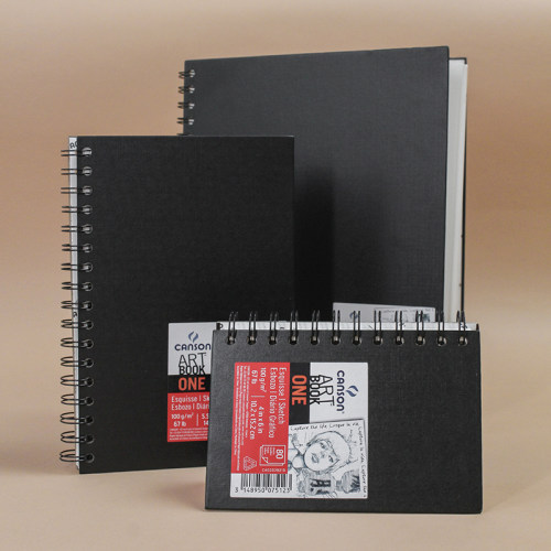法国康颂ONE艺术素描本A4速写本A5彩铅细纹美术专用16k绘画本学生手绘新手写生A6小随身迷你线圈笔记本临摹本 - 图3