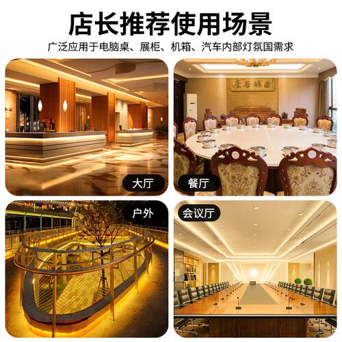 超亮led灯带户外防水外墙专用金黄光室外工程亮化照明220v软灯条 - 图3
