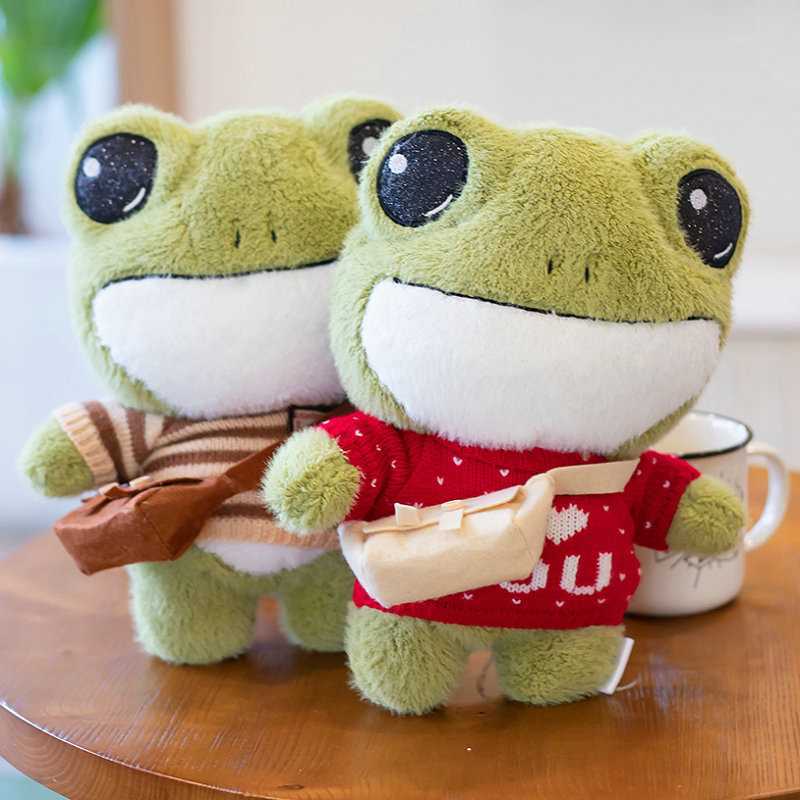 1pc 29cm Cute Big Eyes Frog Plu Toy Stuffed Animals Soft S - 图0
