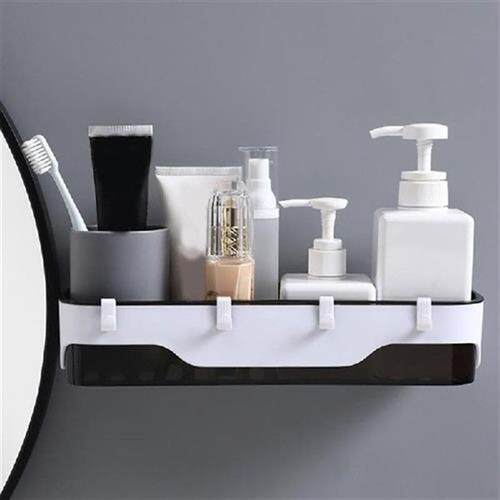 Bathroom Wall-mounted Shelf Storage Rack Holder Punch-free - 图0