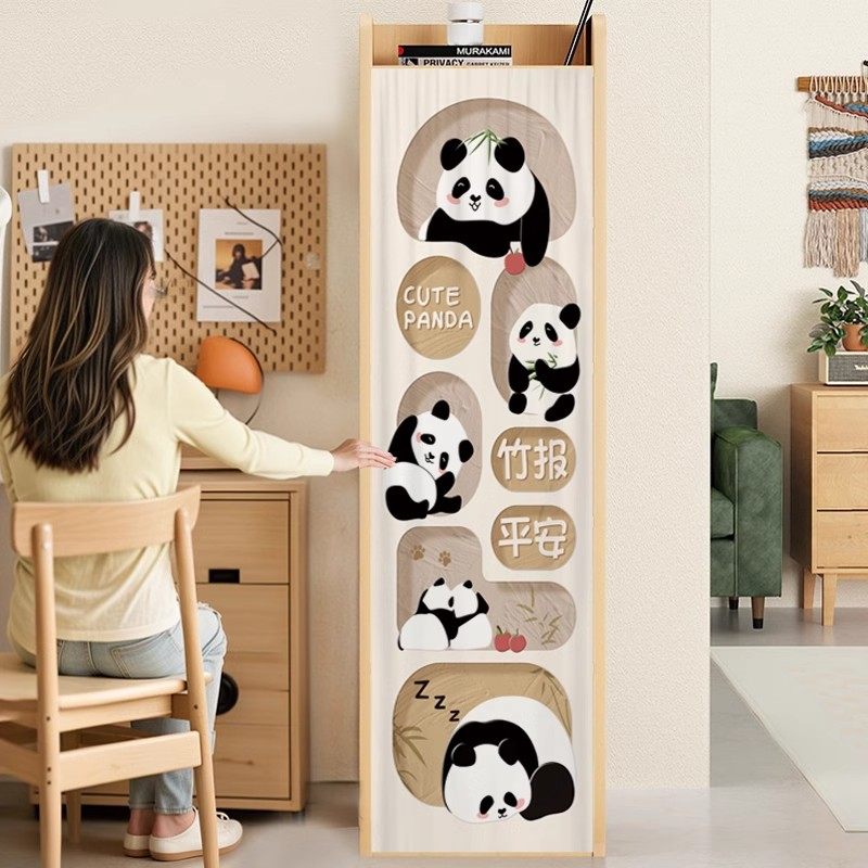 窄柜子杂物遮挡帘无门书架置物架储物柜防尘帘子自粘式魔术贴布帘,淘宝优惠券,粉丝福利购,淘宝优惠卷