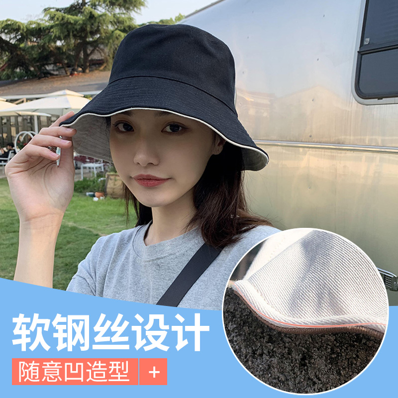 渔夫帽子女夏季新款韩版百搭显瘦防紫外线遮阳时尚双面遮脸防晒帽