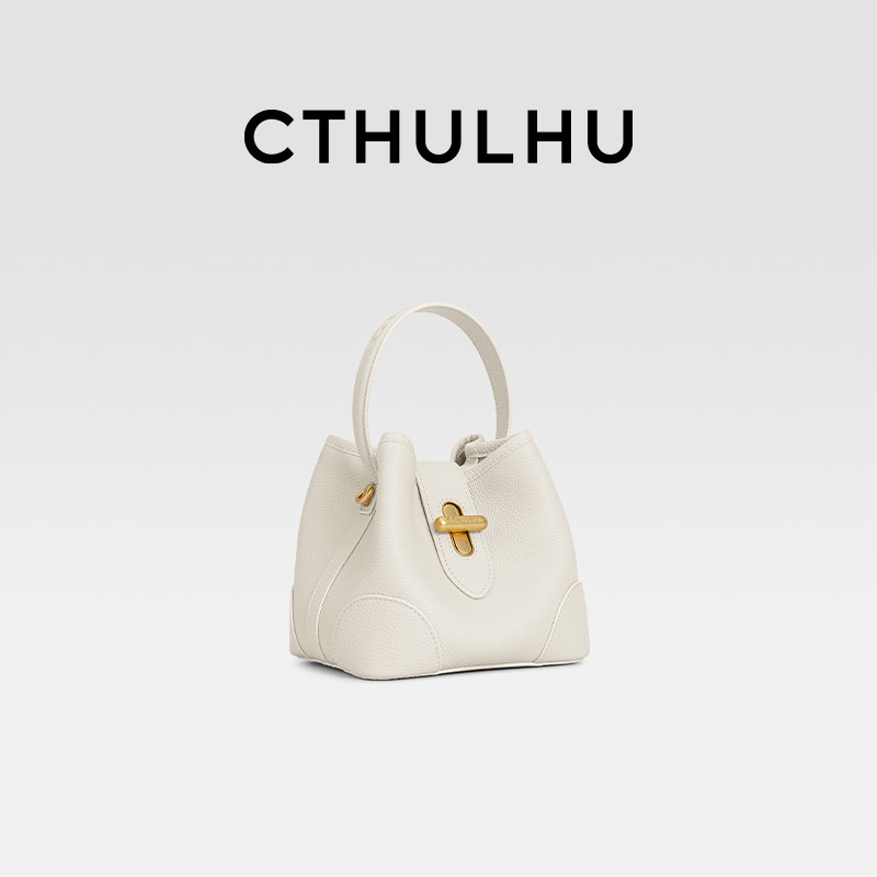 CTHULHU韩国2026新款超火手提包包女小众高级白色轻奢胶囊水桶包