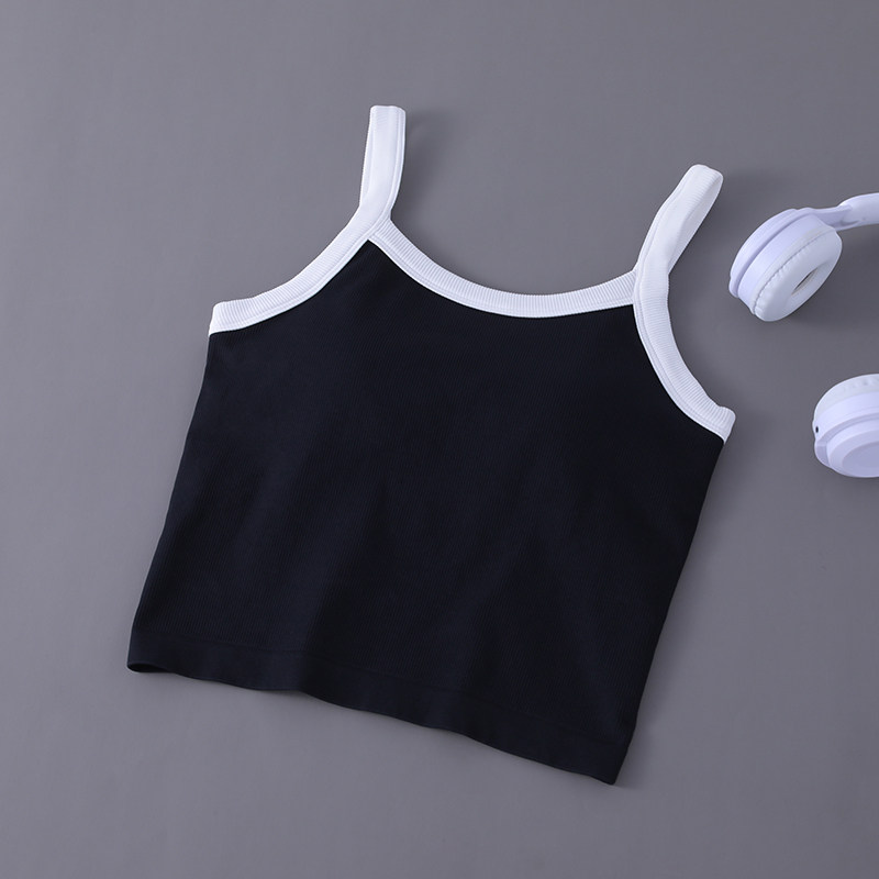 瑜伽上衣辣妹撞色内搭带胸垫美背抹胸内衣打底运动吊带背心女无袖,淘宝优惠券,粉丝福利购,淘宝优惠卷