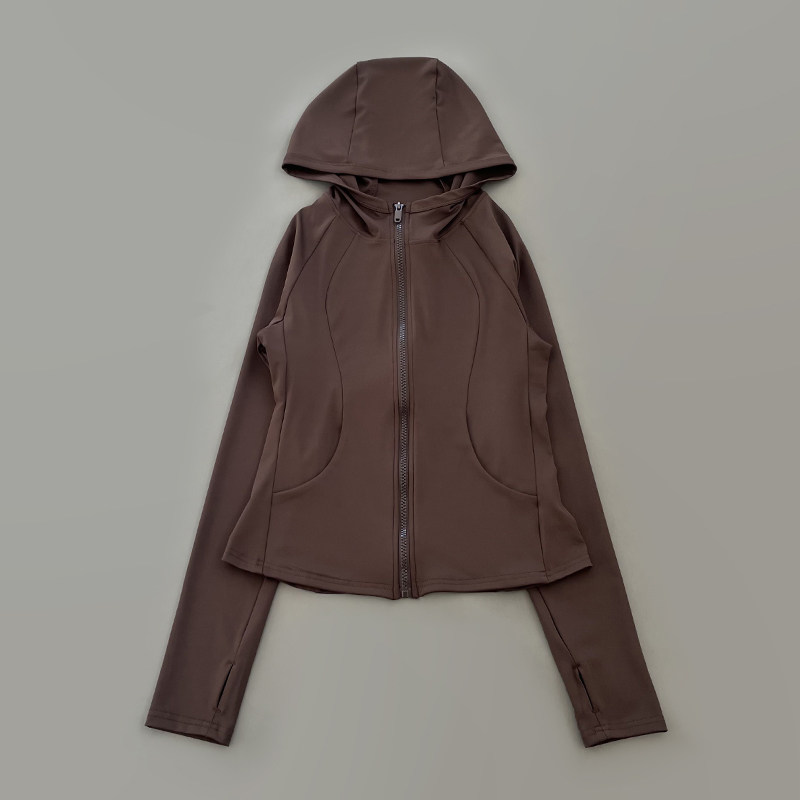 裸感瑜伽服外套女拉链开衫连帽跑步运动健身服夹克上衣长袖瑜伽服,淘宝优惠券,粉丝福利购,淘宝优惠卷