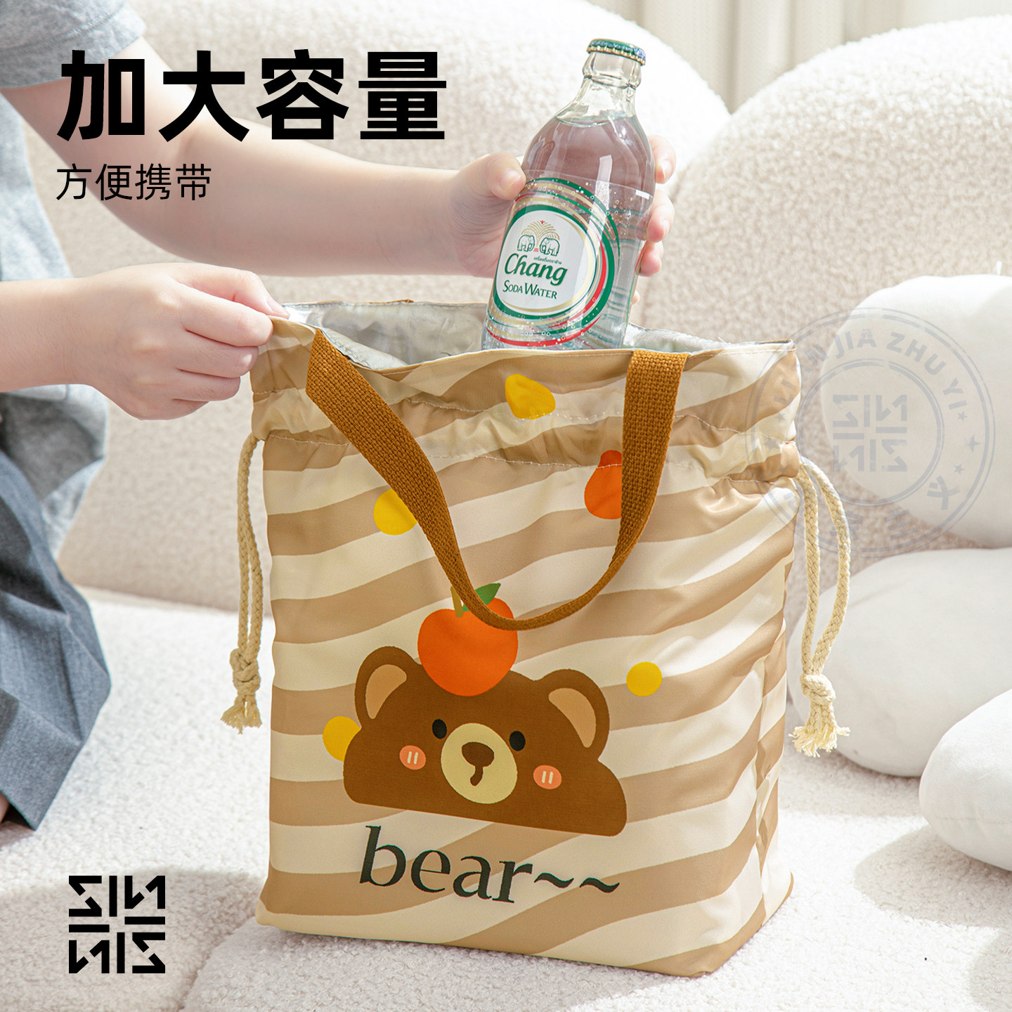 恋家主义卡通手拎保温包饭盒袋便当手提包学生带饭防水防油装餐包,淘宝优惠券,粉丝福利购,淘宝优惠卷