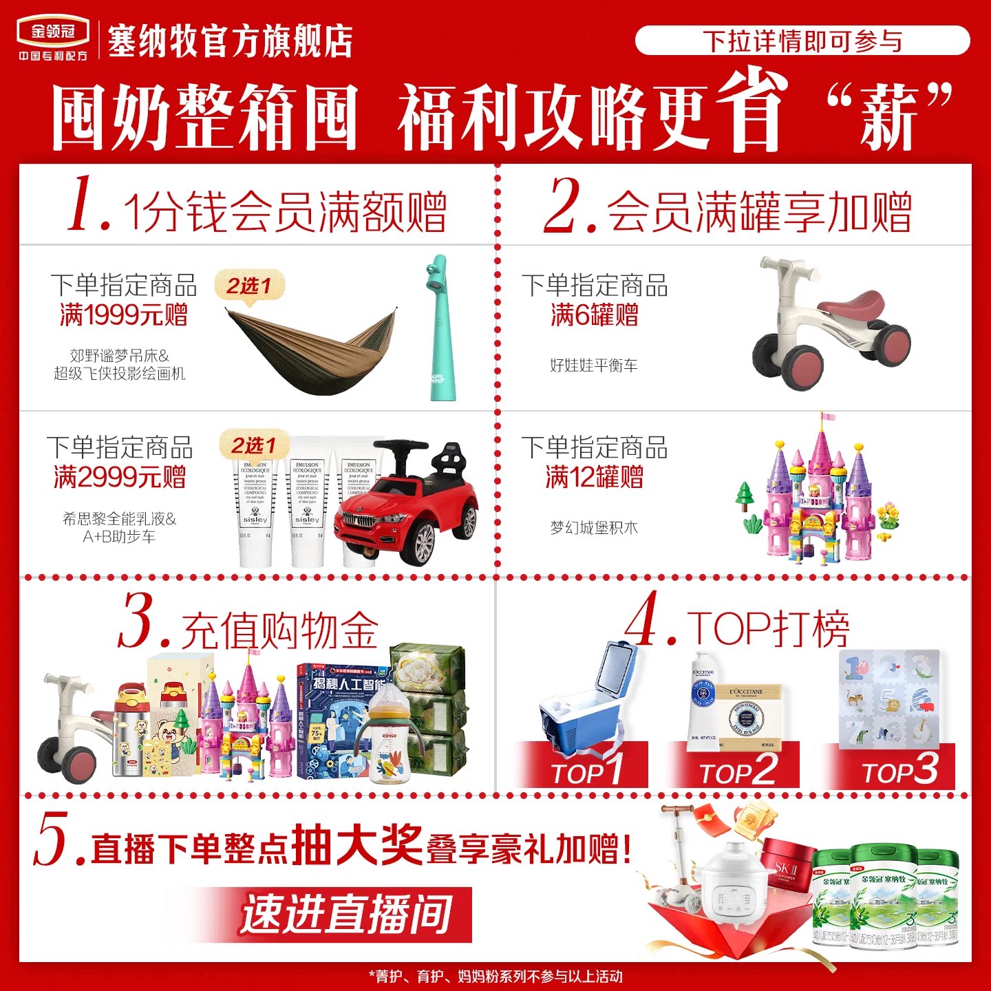 【0元试喝】伊利金领冠塞纳牧2段130g*1罐6-12个月婴幼儿奶粉