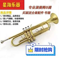 Star Sea Trumpet Musical Instrument Adult Group Professional Play Universal Drop B Tune Trumpet Student Beginner-Scholar delivery bag