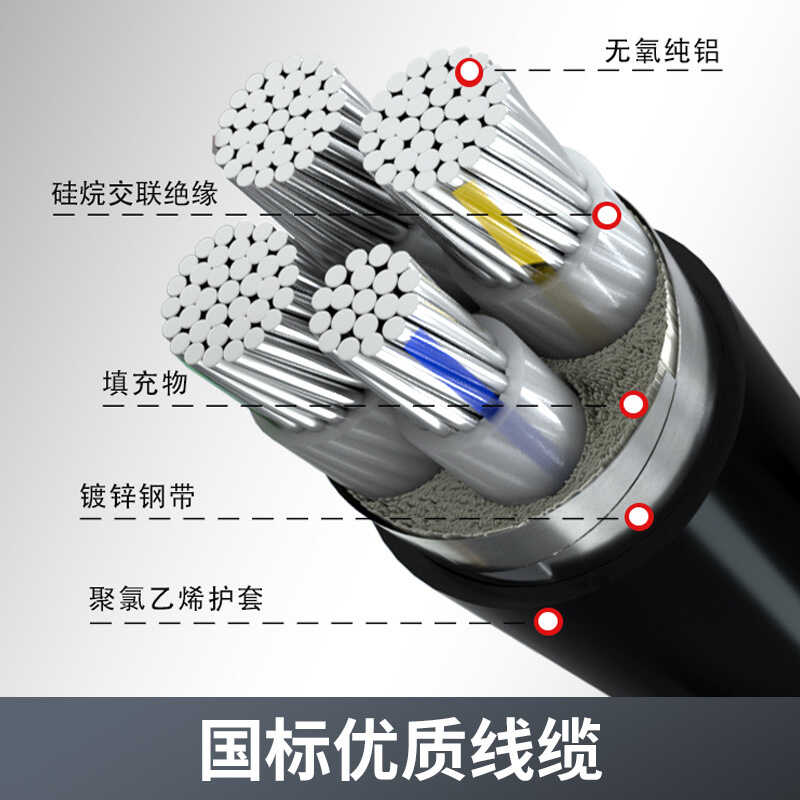 国标YJLV铝芯电缆线4 5芯10 25 35平方三相四线架空地埋户外电线 - 图2