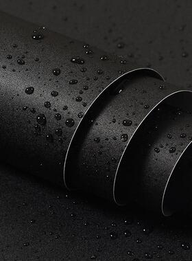 纯黑色家具翻新贴纸防水衣柜柜子墙纸自粘壁纸桌面柜门自贴手工贴