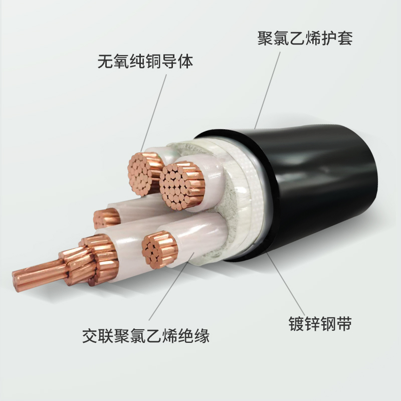 国标YJV22电缆线纯铜低压0.6/1KV铠装2/3/4/5芯6-400平方电力地埋 - 图0