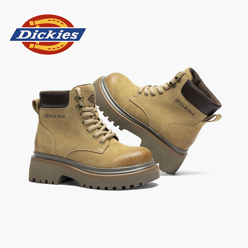 Dickies马丁靴女鞋2025年冬季新款厚底增高短靴女户外百搭工装靴 - 图1
