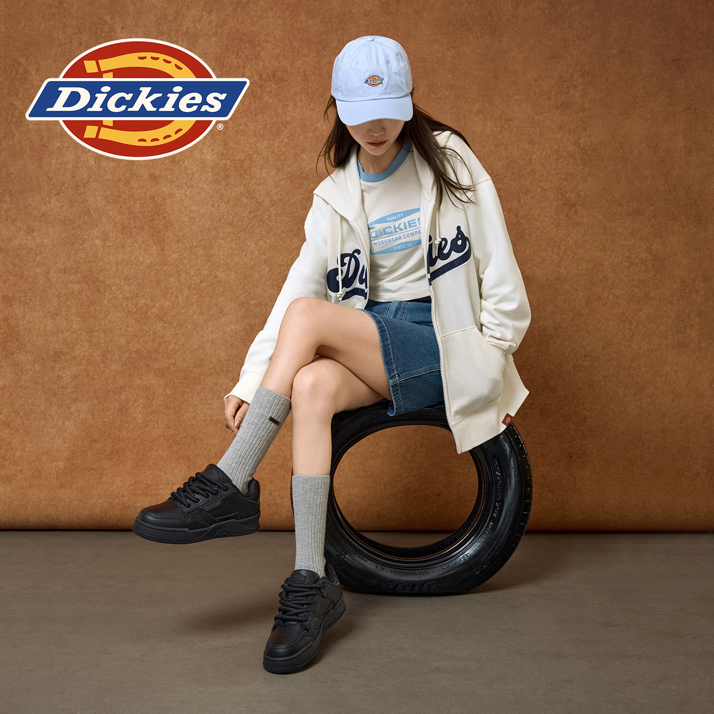 Dickies板鞋男黑色休闲鞋2025新款秋冬厚底增高百搭潮鞋情侣鞋子