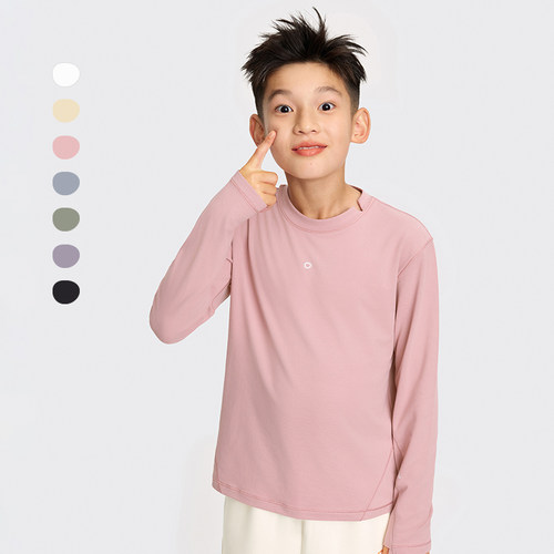 Dodopoli儿童德绒打底衫长袖T恤吸湿透气男女秋冬3A抗菌运动上衣 - 图1