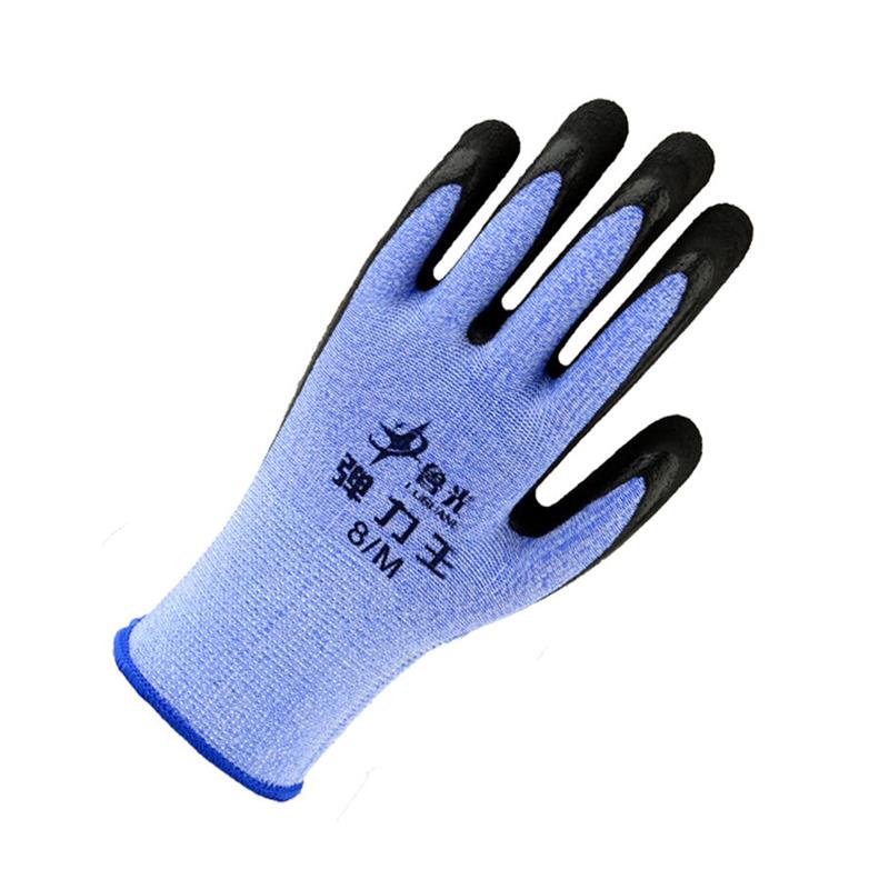 手套劳保防滑耐磨浸胶皱纹手套乳胶加厚工作工地劳动丁腈手套 - 图3