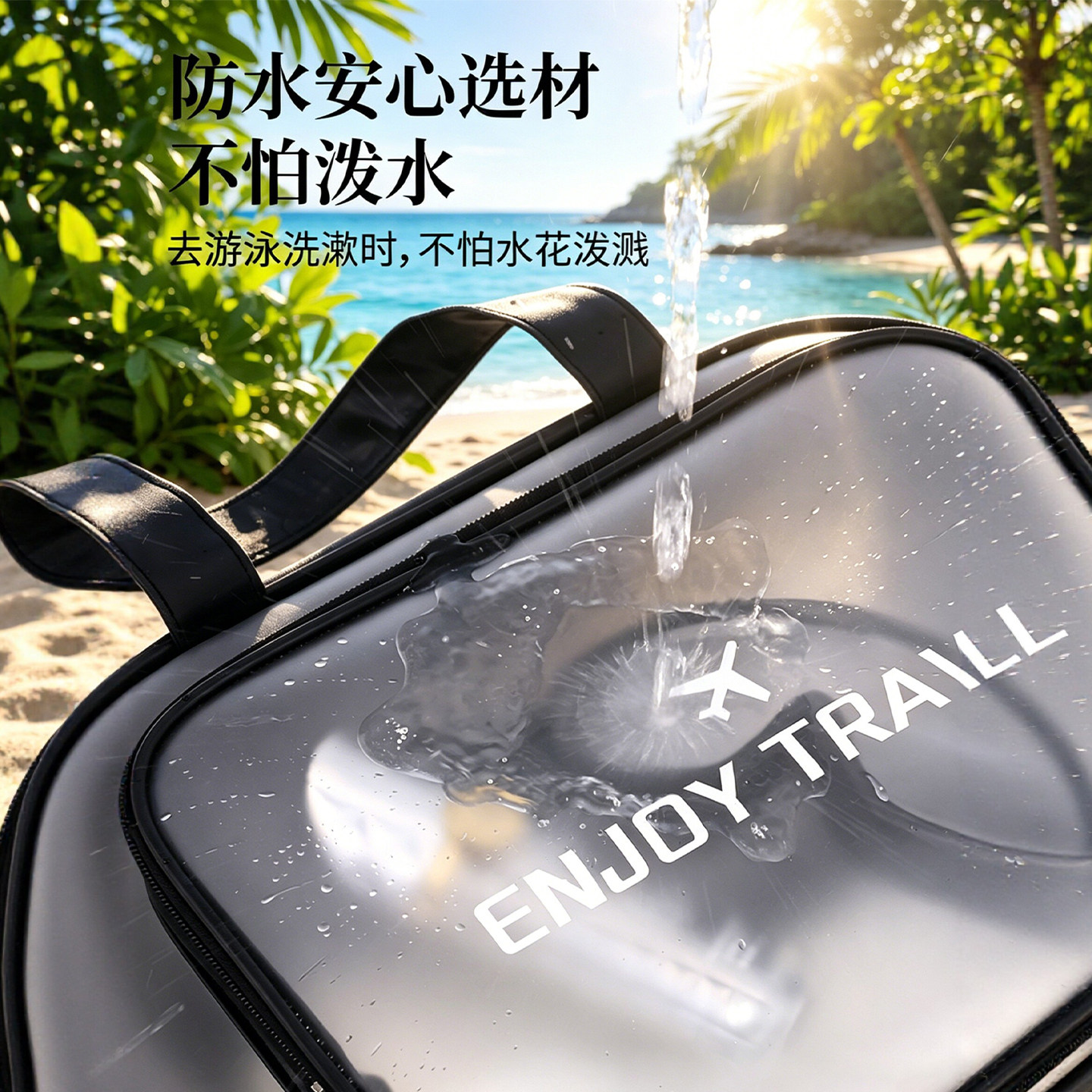 Women's large-capacity wet and dry swimming bag with shoe compartment
