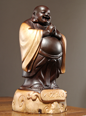 黑檀木雕弥勒佛像摆件实木笑佛