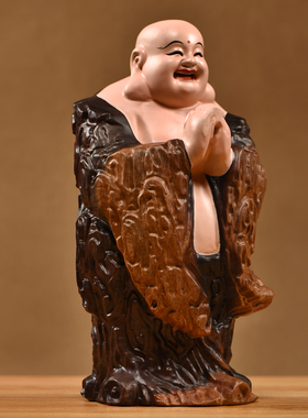 黑檀木雕弥勒佛像摆件实木笑佛