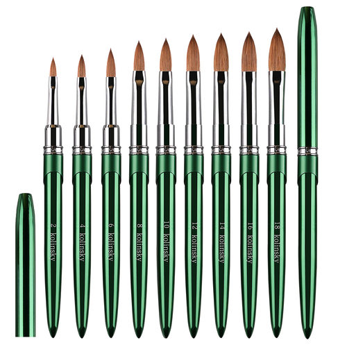 豆蔻美甲水晶笔貂毛笔金属杆kolinsky水晶粉扑粉水晶甲延长雕花笔 - 图3