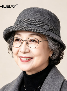 中老年妈帽子女士秋冬羊毛