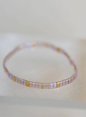 MLGM咪咪现款淡紫色tila进口御幸珠小手链 轻奢高级感波西米亚风