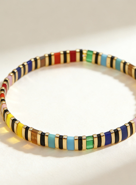 MLGM小众ins风彩虹简约手链tila提拉手串个性时尚女闺蜜手链叠戴