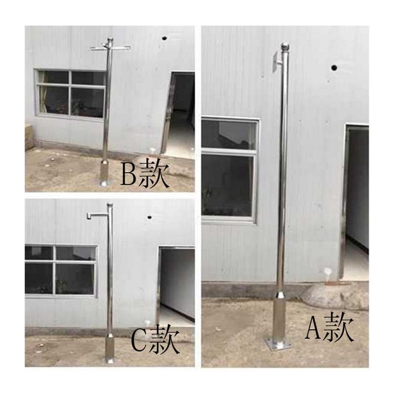 小区工厂不锈钢监控立杆2.5/3/3.5/4/5/6m米摄像机立柱室户外支架 - 图3