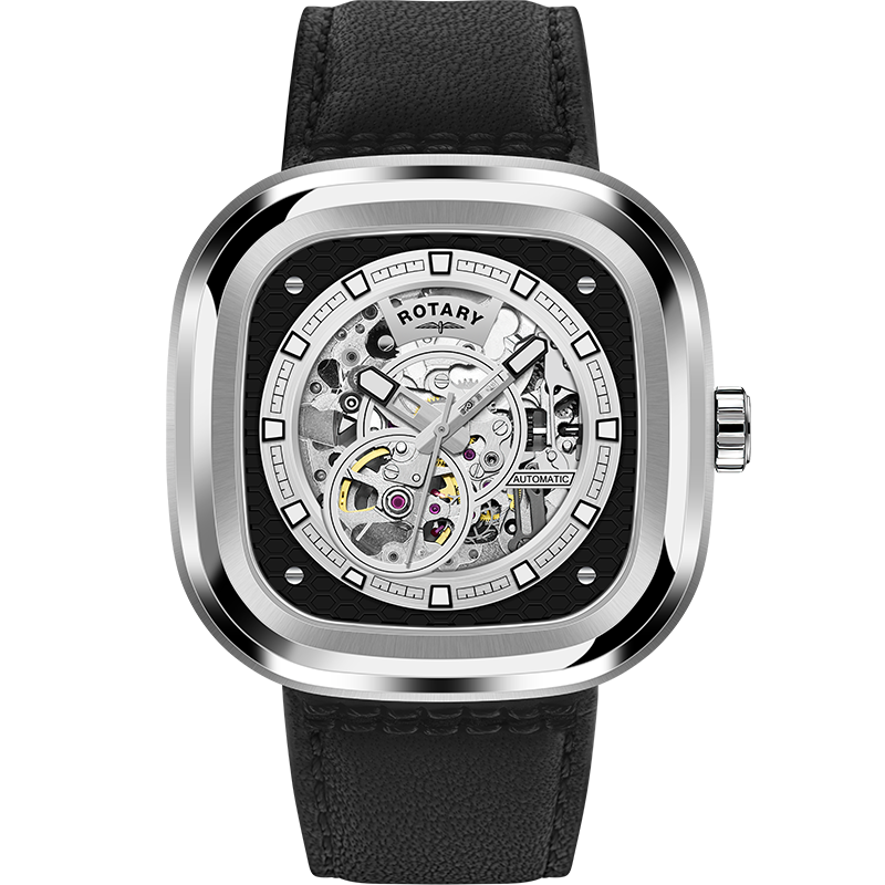 英国ROTARY劳特莱格林威治镂空手表全自动机械表男士腕表男友礼物