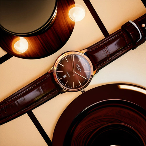 英国ROTARY劳特莱男士休闲石英手表日历表盘送男友送男友圣诞礼物 - 图0