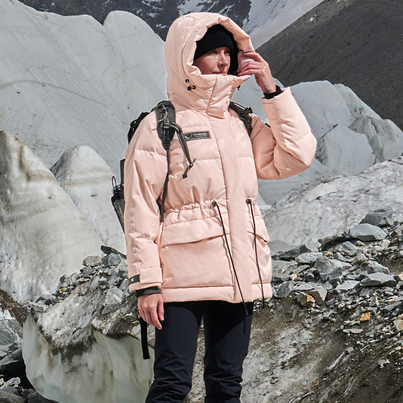 【科考联名】坦博尔羽绒服女款冬季95绒收腰短款运动户外登山服-图1