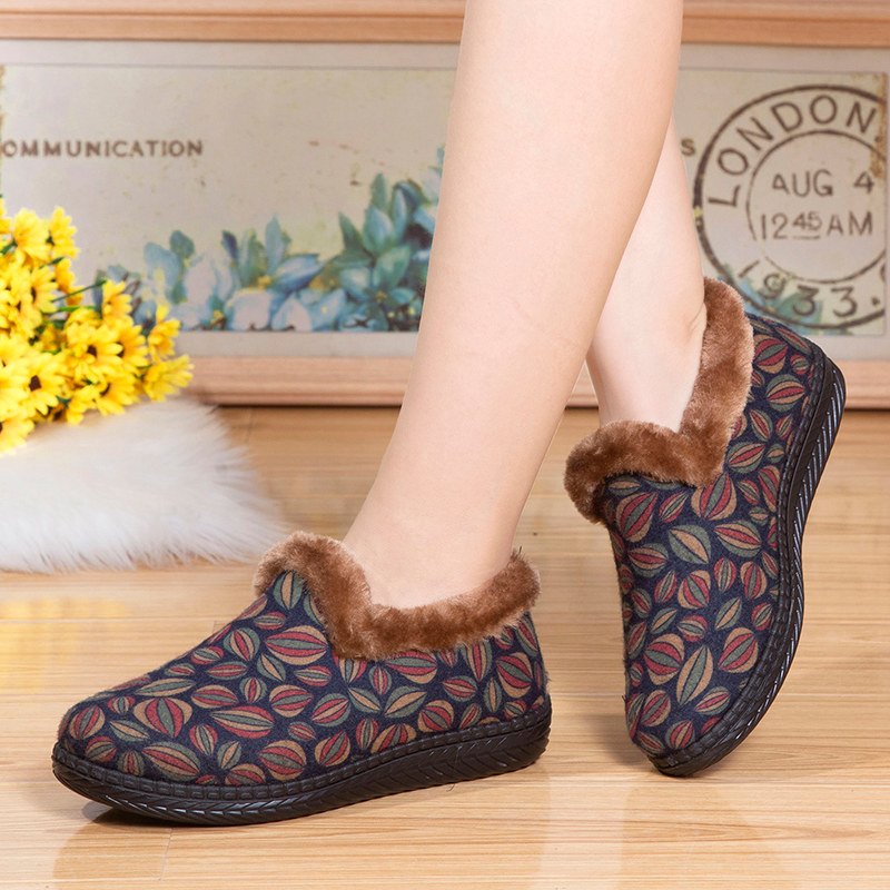 冬季老北京布鞋女棉鞋加绒加厚保暖中老年妈妈鞋防滑平底奶奶棉靴,淘宝优惠券,粉丝福利购,淘宝优惠卷