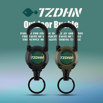 TZDHN Lua steel wire telescopic buckle automatic easy pull buckle anti-throw powerful high back elastic fishing lost hand rope hanging buckle