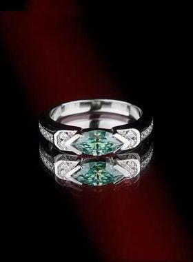 欧美跨境荷鲁斯之眼2.0戒指嘻哈美式街头彩色马眼钻戒指现货