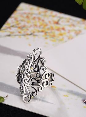 千叶925泰银菱形镂空花纹