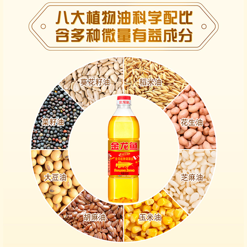 金龙鱼黄金比例调和油900ml*15瓶家用厨房炒菜食用油粮油整箱-图1