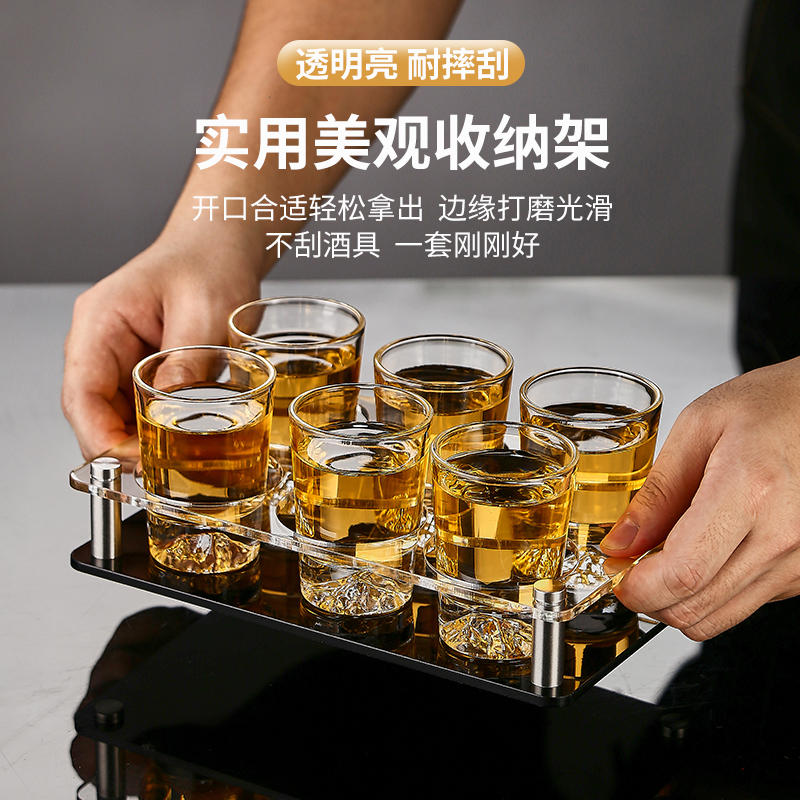 创意金山蓝山啤酒杯家用玻璃小酒杯套装商用酒吧KTV一口杯白酒杯-图2