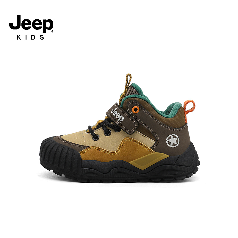 jeep百搭儿童运动鞋男女童透气网面鞋中大童校园跑步鞋旋转钮扣 - 图2