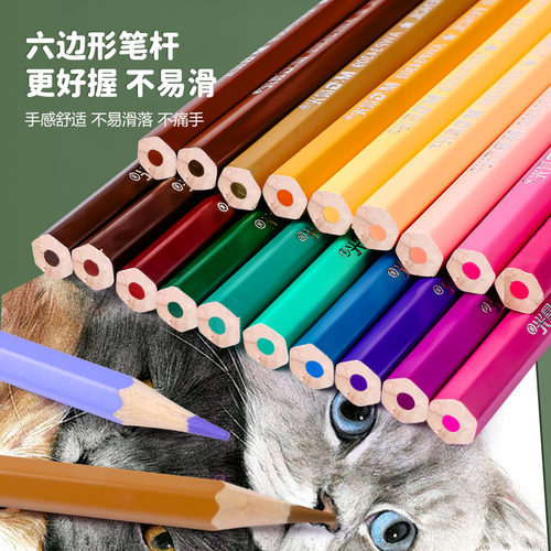 晨光彩铅套装学生美术生专用24色油性彩色铅笔儿童绘画初学者素描涂鸦画画笔36色水溶性涂色套装彩色铅笔手绘 - 图3
