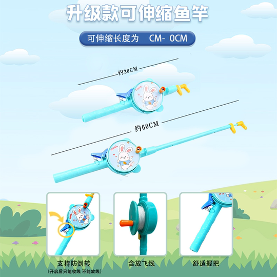 畅猎趣塑料儿童专用手持鱼竿风筝潍坊2025年新款小孩卡通微风易飞