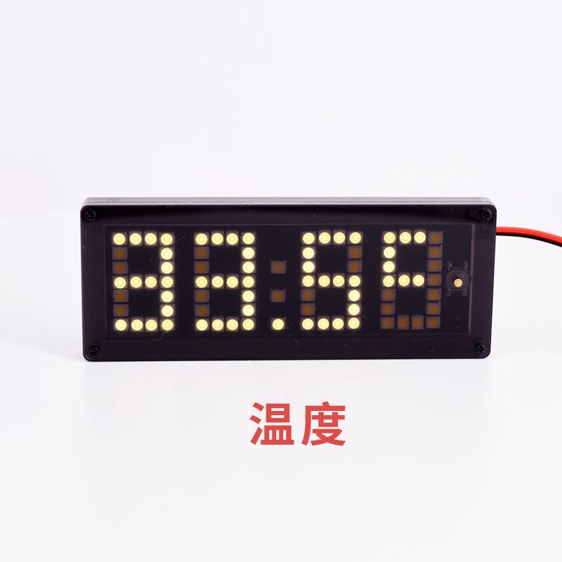 LED点阵时钟车内温度计电瓶电压测量 rx8025高精度计时IC DIY安装 - 图0